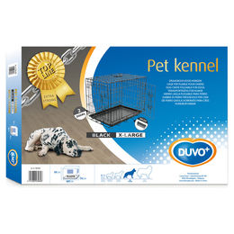 Produktbild von Duvo+ Draht-Käfig Topline XL mit 2 Türen und Plastikklappe, schwarz