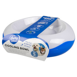 Produktbild von DUVO+ Futternapf Kühlnapf weiß/blau für Katzen