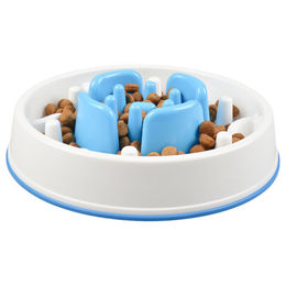 Produktbild von Duvo+ Futternapf Slow Down Feeder weiß/blau für Katzen
