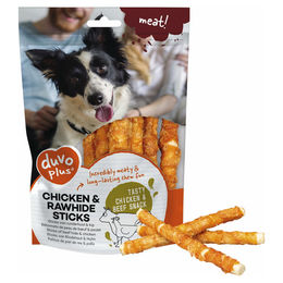 Produktbild von Duvo+ Hundesnack Rindshaut & Huhn Sticks, Größe: S / Maße: 12,5 cm