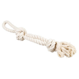 Produktbild von Duvo+ Hundespielzeug ECO Baumwollseil mit 2 Knoten & Schlaufe weiß