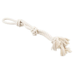 Produktbild von Duvo+ Hundespielzeug ECO Baumwollseil mit 3 Knoten & Schlaufe weiß