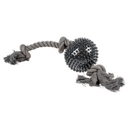 Produktbild von Duvo+ Hundespielzeug Eco-Seil 3 Knoten & Gummiball grau