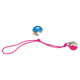 Produktbild von Duvo+ Hundespielzeug Knot Baumwolle Pendel mit Tennisball grau/rosa