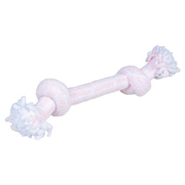Produktbild von Duvo+ Hundespielzeug Puppy Soft Seil mit 2 Knoten rosa/weiß