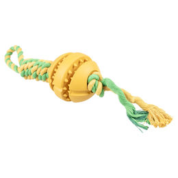 Produktbild von Duvo+ Hundespielzeug Rubrop Zerrseil mit Ball gelb, Maße: 33 x 8 x 8 cm