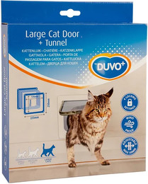 Produktbild von Duvo+ Katzenklappe mit Tunnel weiß
