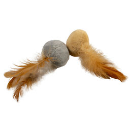 Produktbild von Duvo+ Katzenspielzeug Cushy Ball mit Federn braun/grau