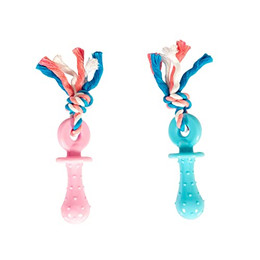 Produktbild von DUVO+ Spielknochen Hundespielzeug Puppy TPR Schnuller mit Baumwolle - 18 cm