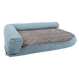 Produktbild von DUVO+ Tierbett Foam Tweed Sky blau/schwarz für Katzen