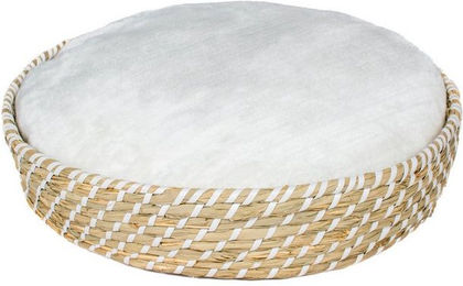 Produktbild von DUVO+ Tierbett Hunde-Weidenbett rund & Kissen Boho beige/weiß