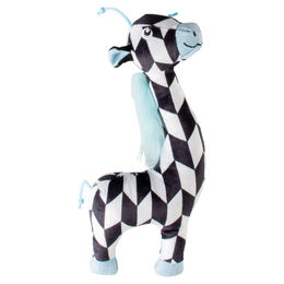 Produktbild von DUVO+ Tierkuscheltier Hundespielzeug Giraffe Retro Plüsch schwarz/weiß