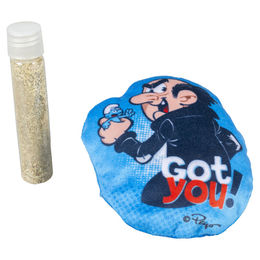 Produktbild von DUVO+ Tierkuscheltier Katzenspielzeug Die Schlümpfe Gargamel Catnip blau