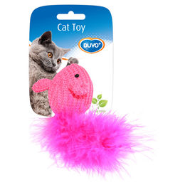 Produktbild von DUVO+ Tierkuscheltier Katzenspielzeug Maus Wolle blau/rosa