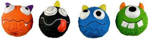 Produktbild von DUVO+ Tierquietschie Hundespielzeug Monsterkugeln Latex