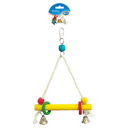 Produktbild von Duvo+ Vogelschaukel Holzwürfel mit Glocken