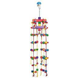 Duvo+ Vogelspielzeug Karussell mit Baumwollseil und Holzblöcken – Bild 1 von 2