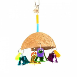 Produktbild von Duvo+ Vogelspielzeug Kokosnussregenschirm mit Glocken