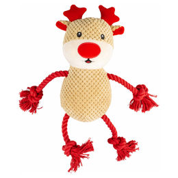 Produktbild von Duvo+ Xmas Hundespielzeug Kuschel-Rentier mit Seil