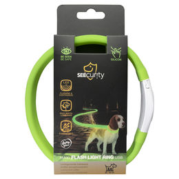 Produktbild von Duvoplus Extrabreites Leuchthalsband Flash Maxi USB grün
