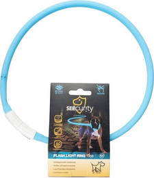 Produktbild von Duvoplus Flash Leuchthalsband USB Silikon hellblau L