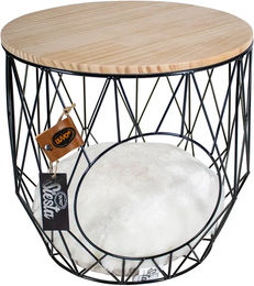 Produktbild von duvoplus Runder Metallkorb mit Tischplatte schwarz - 700 g