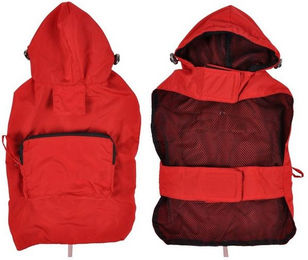 Produktbild von dynamic24 Hundejacke Regenjacke mit Kapuze rot