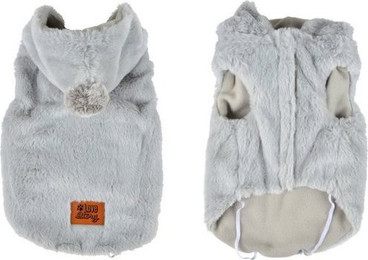Produktbild von dynamic24 Hundejacke Teddyfleece Wintermantel grau - 1 Stk.