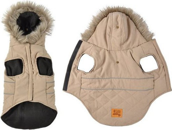Produktbild von dynamic24 Hundejacke Winterjacke mit Kapuze beige - 1 Stk.