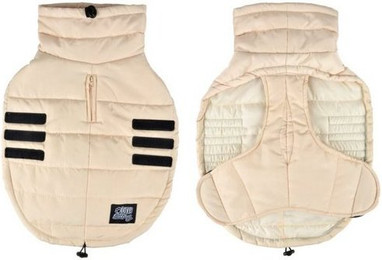 Produktbild von dynamic24 Hundejacke Wintermantel mit Zugband und Klettverschluss beige