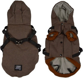 Produktbild von dynamic24 Hundemantel mit Gurt Teddyfleece Winterjacke