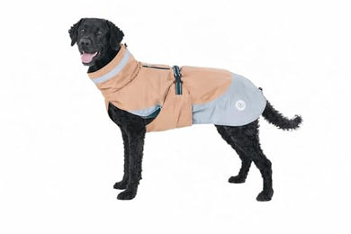 Dahlmann Bloom Hundemantel Warm Taupe 55 cm wasserdicht mit Fleece-Futter und reflektierenden Elementen – Bild 1 von 10