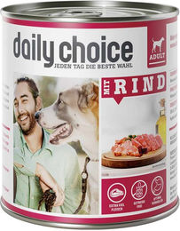 daily choice Hundefutter Adult Rind Stückchen in Sauce getreidefrei glutenfrei 6 x 800 g - 30 x 800 g – Bild 1 von 2