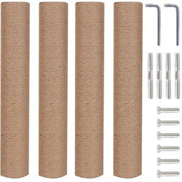Dailygoods Katzen-Ersatzstangen Set mit Sisalseil und M8-Schrauben für Kratzbaum-Ersatzteile 4er Pack 40 cm – Bild 1 von 1