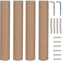 Produktbild von Dailygoods Katzen-Ersatzstangen Set mit Sisalseil und M8-Schrauben für Kratzbaum-Ersatzteile 4er Pack 40 cm