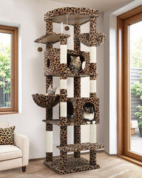 Dailygoods Kratzbaum für Katzen mit 2 Katzenhäusern und 2 Katzenkörbchen 188 cm groß – Bild 1 von 1