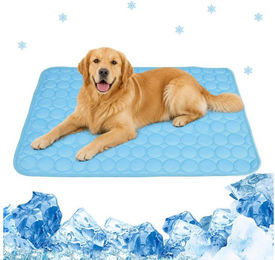 DAITORE Selbstkühlende Hundematte und Katzenkühlmatte aus Baumwolle Blau Waschbar – Bild 1 von 1