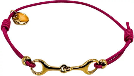 Produktbild von Damen Armband aus Edelstahl in Gold und Rosa von Equestrian Shop Léo mit verstellbarer Länge von 14 cm bis 20 cm