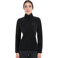 Produktbild von Damen Fleece Pullover 3/4-Zip Sweatshirt Schwarz Größe L