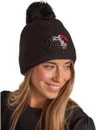 Damen Mütze Pénélope Timy aus Polyester und Acryl in Schwarz und Weiß – Bild 1 von 1