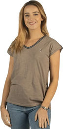 Produktbild von Damen T-Shirt Flags&Cup Janina aus Baumwolle Beige Größe L