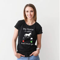 Produktbild von Damen T-Shirt York Horses Calling aus Baumwolle Schwarz Größe M