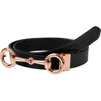 Produktbild von Damengürtel mit Schnalle von Equestro aus Leder in Schwarz 65 cm