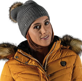 Produktbild von Damenmütze Flags&Cup Ida aus Acryl in Grau und Silber für den Winter