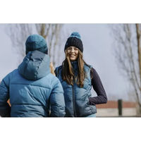 Produktbild von Damenmütze mit Bommel Equithème Blau aus Acryl für den Winter