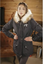 Produktbild von Damenparka Pénélope Mega Lyon Winterjacke aus Polyester Schwarz Größe M