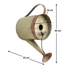 DanDiBo Vogelhaus Gießkanne aus Metall als wetterfeste Futterstation und Nistkasten zum Aufhängen 40 cm – Bild 1 von 8