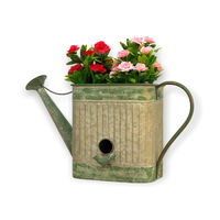 Produktbild von DanDiBo Vogelhaus Gießkanne aus Metall mit Blumentopf als Futterstation und Nistkasten wetterfest 40 cm
