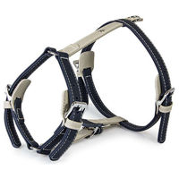 Produktbild von Das Lederband Amsterdam Hundegeschirr aus Leder in Navy/Grey Halsumfang 25-45 cm