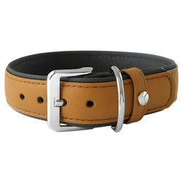 Das Lederband Erziehungshalsband Zughalsband Amsterdam Caramel/Lava aus Leder 35 cm – Bild 1 von 1